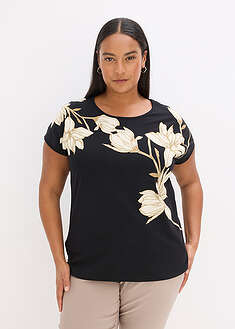 Camiseta de algodón orgánico con estampado de flores