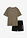 Pijama corto con algodón suave - Verde grisáceo + negro - bonprix