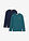 Camiseta de algodón orgánico puro con manga larga y cuello henley (2 unidades) - Verde pimiento/azul marino - bonprix
