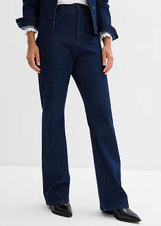 Vaqueros rectos de talle medio con corte holgado, cinturilla elástica y piedras brillantes