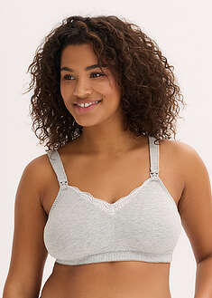 Sujetador de lactancia sin aros con algodón orgánico y encaje (2 unidades)