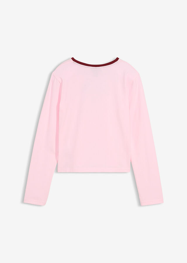 Camiseta corta de manga larga de mezcla de algodón orgánico elástico