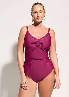 Bañador con efecto moldeador medio y fruncido