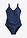Bañador con efecto moldeador medio y fruncido - Azul marino - bonprix