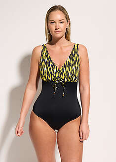 Bañador con efecto moldeador medio y tirantes anchos