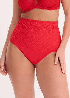 Tanga con efecto moldeador medio y encaje de corazones
