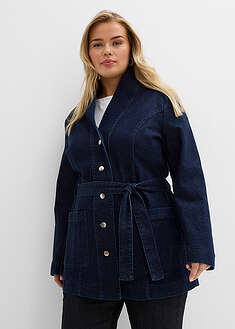 Cazadora vaquera de algodón con cinturón