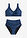 Bikini con ligero efecto moldeador y aspecto cruzado (2 piezas) - Azul almirante - bonprix