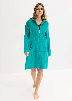 Albornoz de rizo de algodón orgánico con cremallera