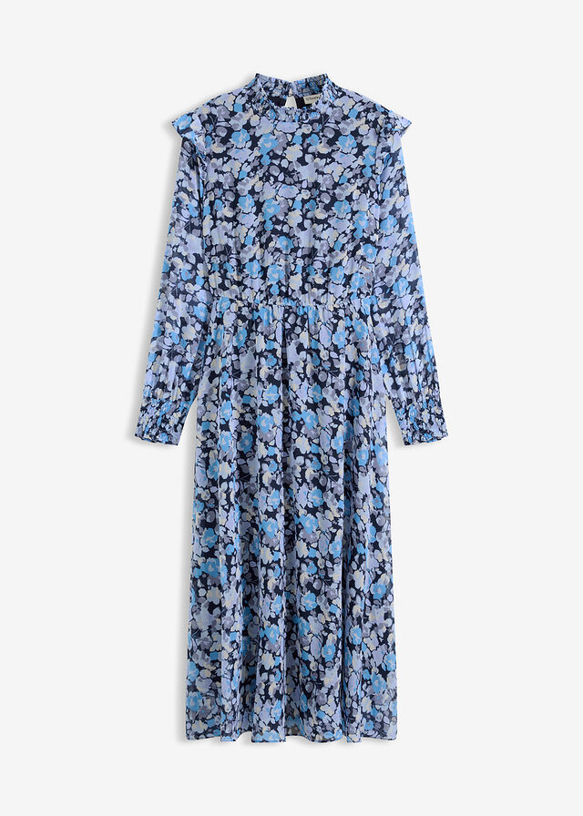 Vestido de gasa con cuello alto