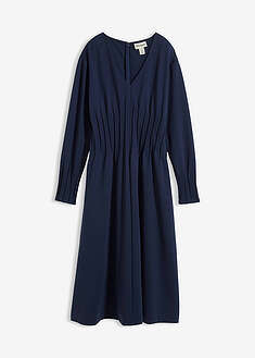 comodo-vestido-de-mezcla-de-viscosa-con-pinzas-decorativas