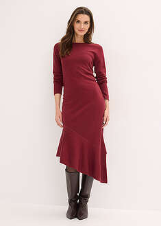 Vestido de punto de algodón y cachemir con dobladillo asimétrico