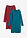 Vestido de punto de viscosa (2 unidades) - Rojo rubí/petróleo azul - bonprix