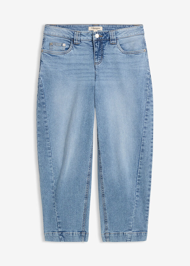Vaqueros barrel, mid waist, cropped