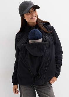 Chaqueta softshell 4 en 1 con inserto para bebé en la parte delantera y trasera