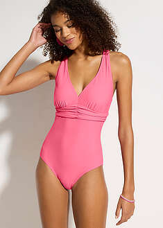 Bañador con ligero efecto moldeador y tirantes cruzados