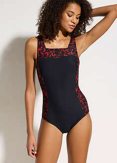 Traje de baño con efecto moldeador medio con escote cuadrado