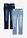 Vaqueros elásticos ligeros regular fit, straight (2 unidades) - Denim medio + denim oscuro - bonprix