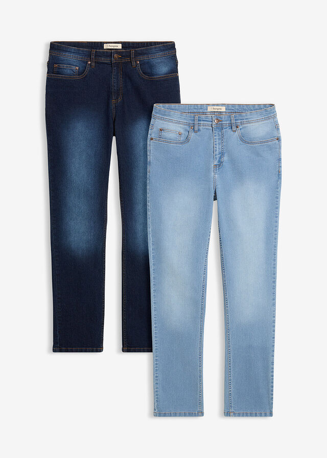 Vaqueros elásticos ligeros regular fit, straight (2 unidades)