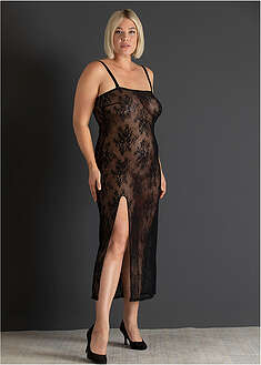 Vestido de encaje con tirantes desmontables