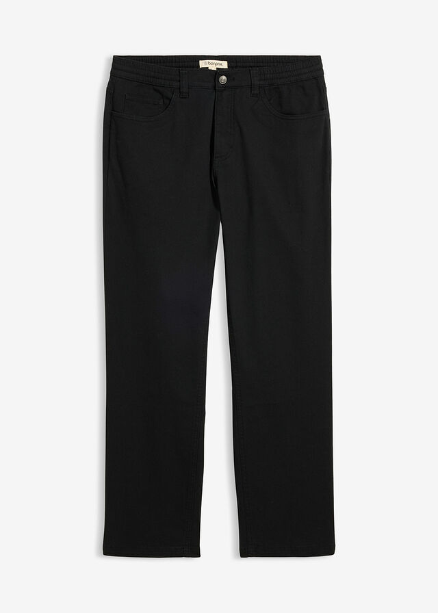 Pantalón elástico con corte informal, cinturilla elástica y forma recta