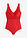Body con efecto moldeador medio y encaje de corazones - Rojo salsa - bonprix