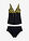 Tankini con tirantes anchos (2 piezas) - Negro-amarillo - bonprix