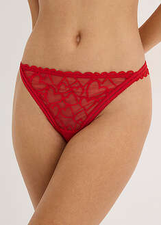 Tanga con encaje de corazones