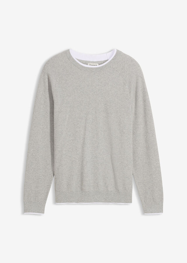 Jersey de punto fino con cuello doble