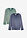 Camiseta de manga larga de algodón orgánico (2 unidades) - azul marino+verde grisáceo - bonprix