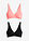 Bralette sin aros con algodón (2 unidades) - rosa coral-negro - bonprix