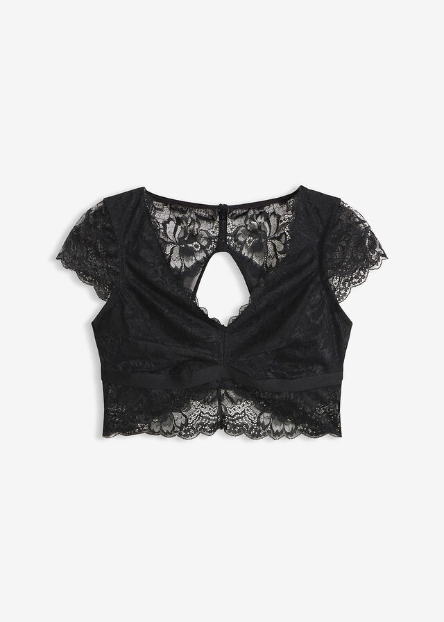 Bustier sin aros con encaje de flores