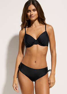 Top de bikini con aros y fruncido lateral