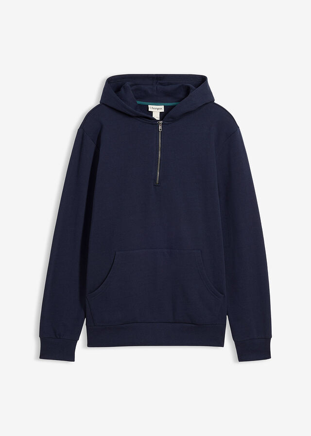 Sudadera con capucha y cremallera de algodón orgánico puro