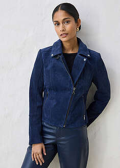 Chaqueta motera de ante