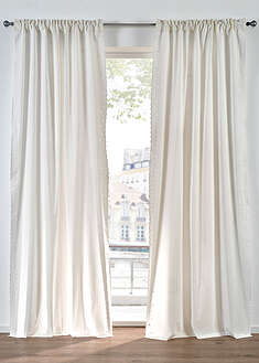 Cortina de algodón orgánico con bordes bordados (1 unidad)