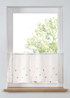 Cortina con bordado de flores