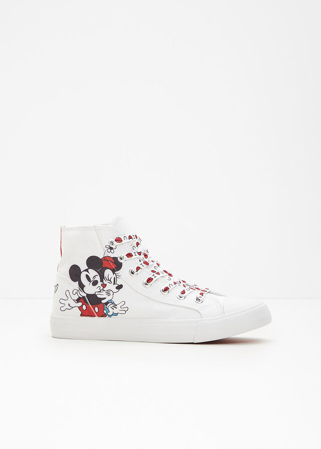 Zapatillas deportivas de caña alta de Disney Mickey Mouse de lona de algodón