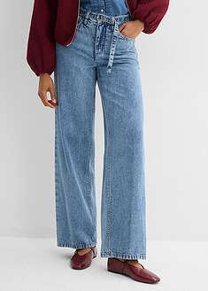 Vaqueros straight, loose, mid waist, de algodón