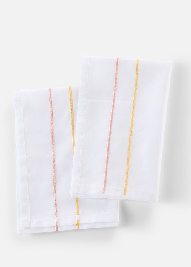 Servilletas de tela con rayas bordadas (2 unidades)