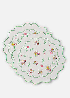 Manteles individuales redondos con bordado (2 unidades)