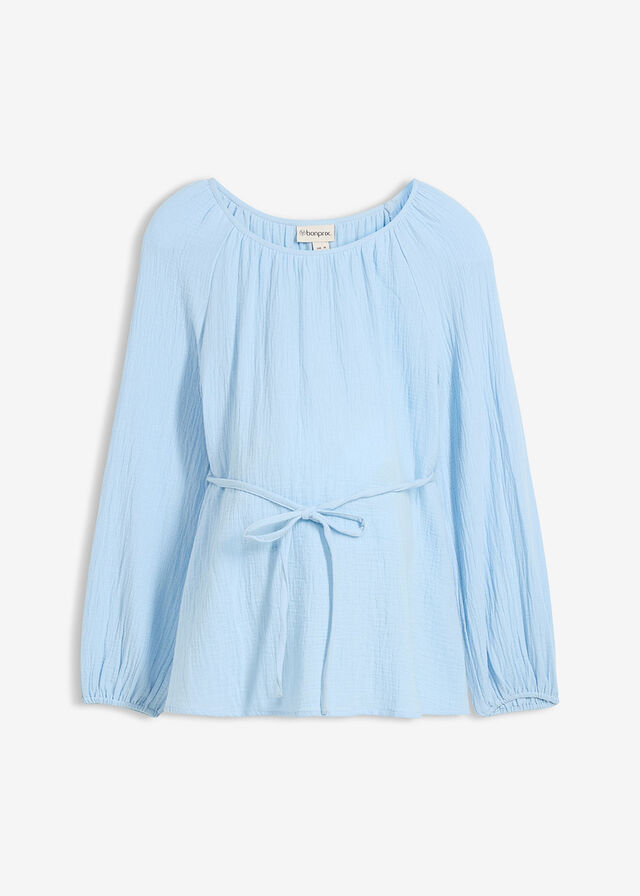 Blusa premamá de muselina pura de algodón