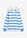 Camiseta ligera de algodón puro con capucha - azul provenzal-blanco lana con rayas - bonprix