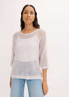 Jersey de punto ajour de mezcla de viscosa