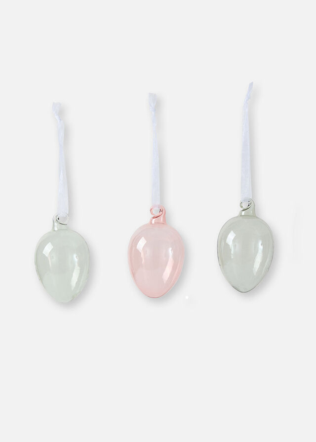 Huevos para colgar de cristal (6 unidades)