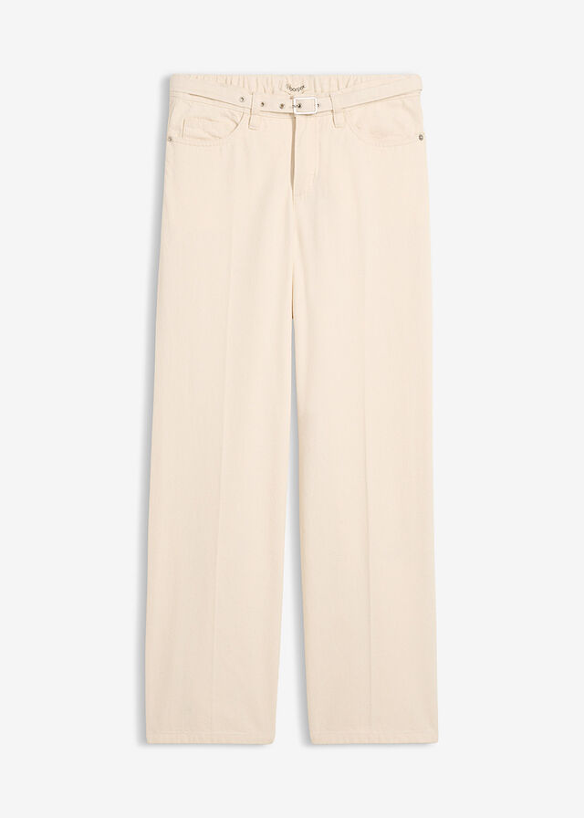 Vaqueros straight, loose, mid waist, de algodón