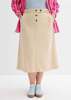 Falda de sarga de algodón puro