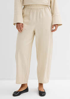 Pantalón acampanado de mezcla de lino ligero