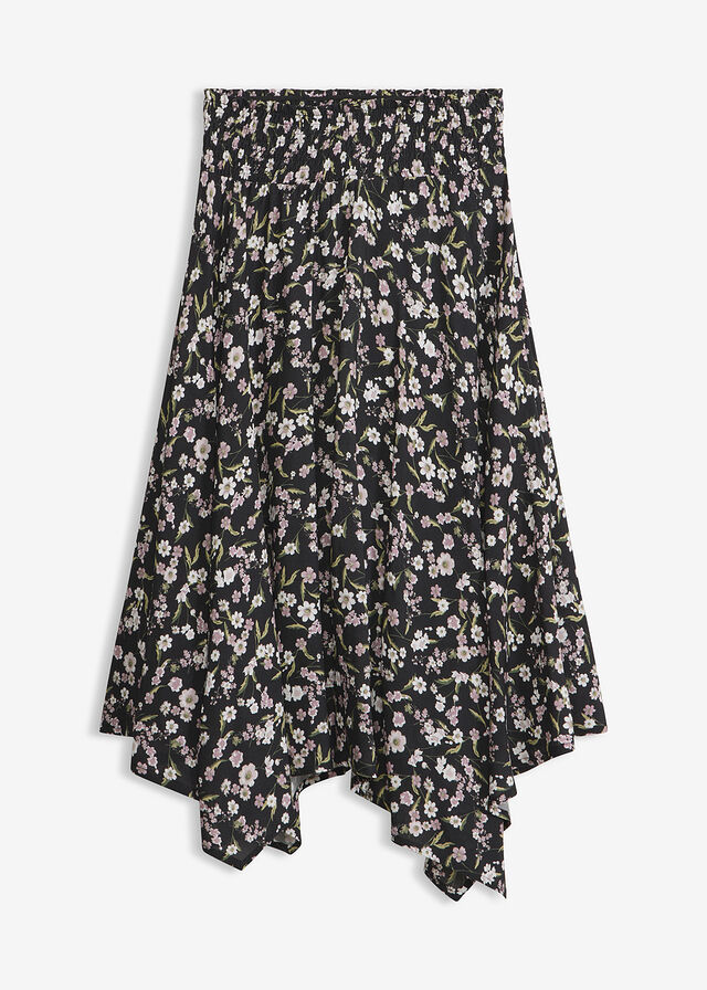 Falda midi de viscosa pura