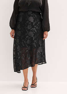 Falda larga con dobladillo asimétrico